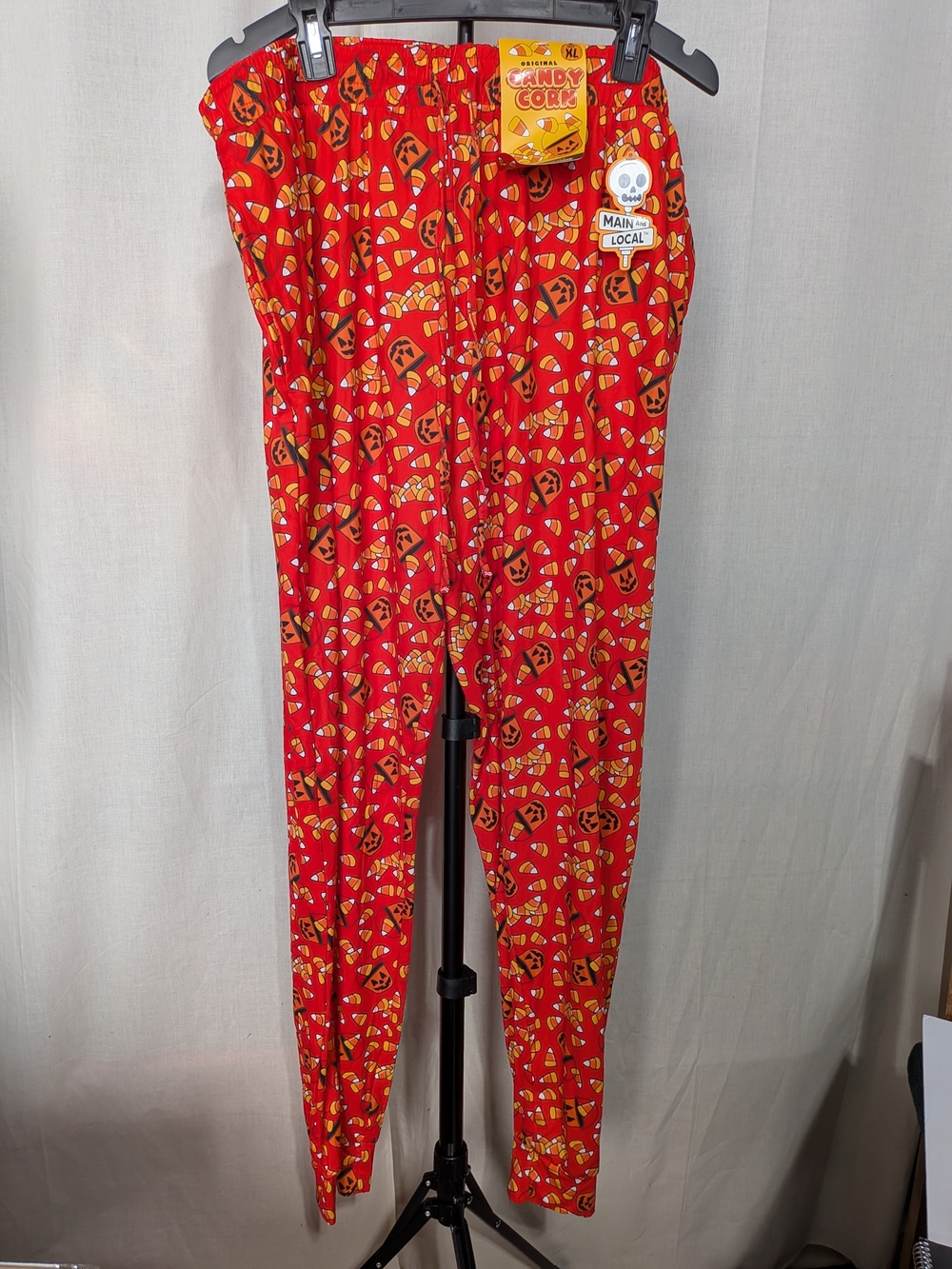 Main + Local Candy Corn Print Red Women's Pajama Pants
